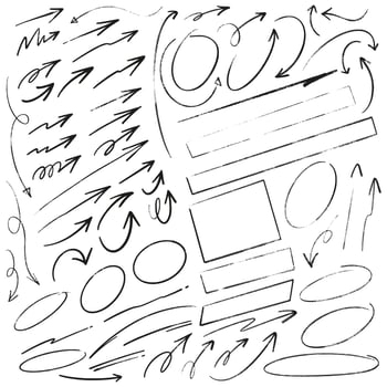 Hand Drawn Arrows, Frames and Lines vector