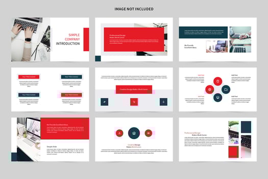 Simple company introduction demo slide set vector