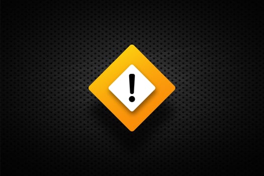 Attention sign on industrial texture vector