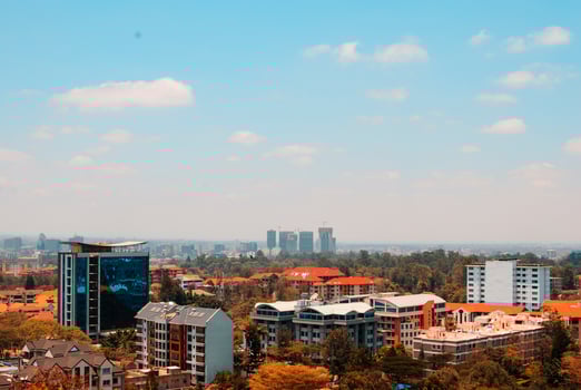Aerial view of city buildings photo