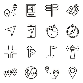 Navigation Technology Icon Set vector