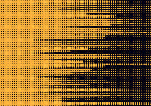 Abstract Dotted Yellow Lines on Black vector