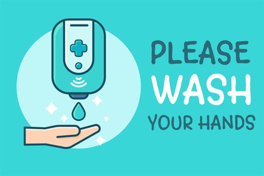Please wash your hands. vector
