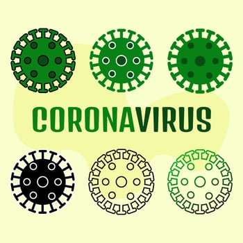 Coronavirus symbol set vector