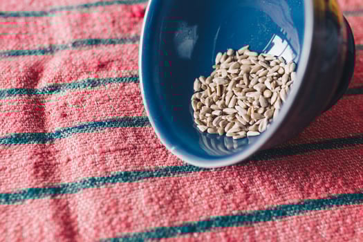 Brown seeds in bowl photo