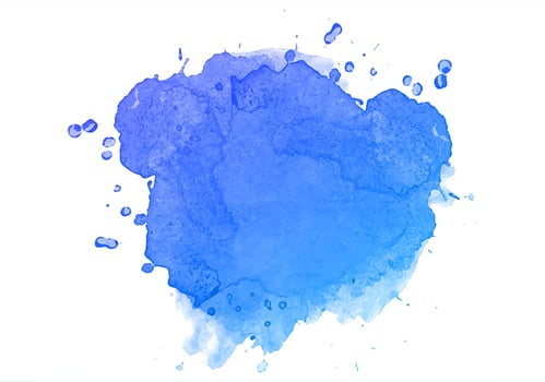 Blue watercolor hand paint splash design vector
