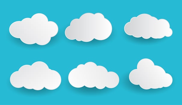 Paper style cloud set vector