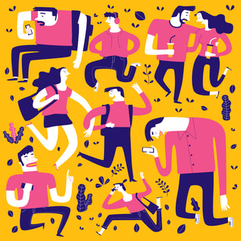 People doing various activities in the park vector