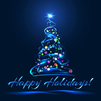 Glowing swirl colorful Xmas tree vector