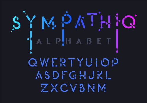 Gradient liquid alphabet vector
