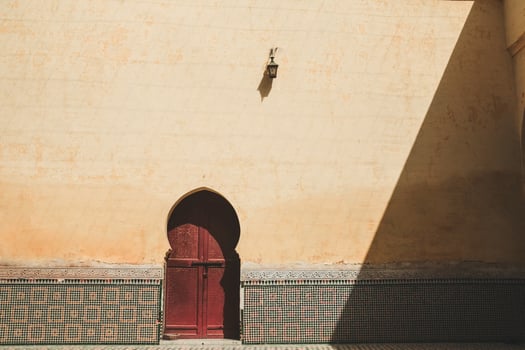 View of exterior of a Moroccan building photo