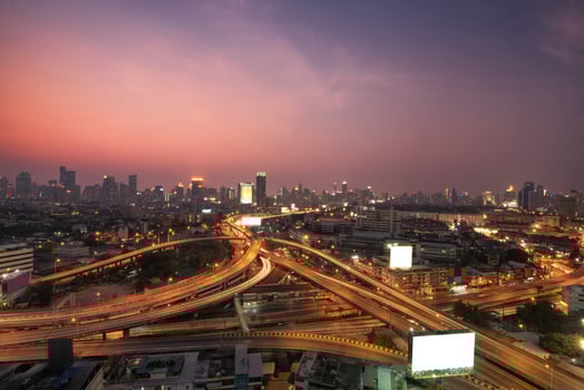 Aerial view of the Bangkok Expressway in Thailand photo
