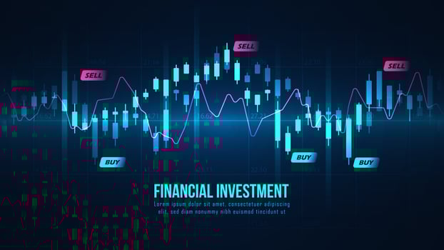 Stock market forex trading glowing graph  vector