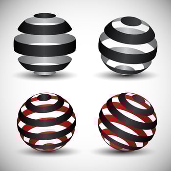 Circular globe set vector