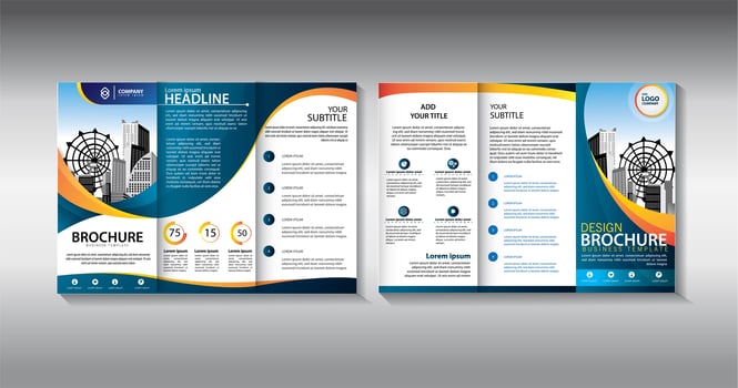 Trifold business template vector