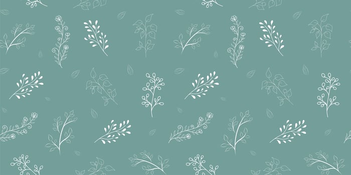 White floral seamless pattern on green vector