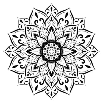 Black mandala with vintage floral style vector