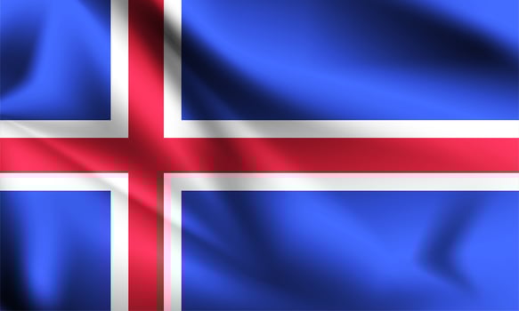Iceland 3d flag  vector