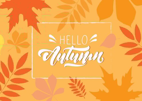 Hello Autumn on fall background vector