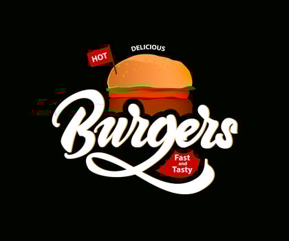 Delicious hot burgers vector