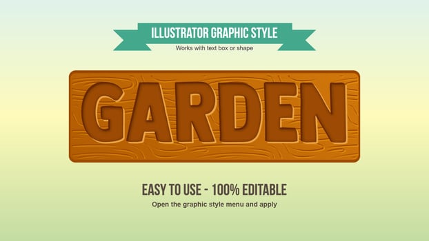 Wood Board Text Effect vector