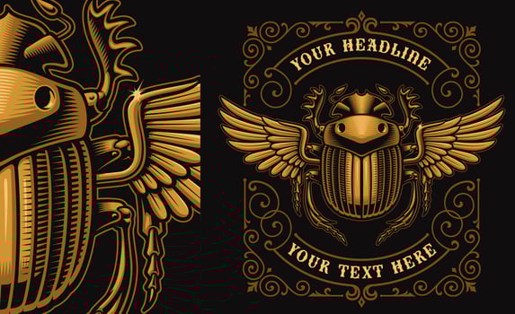 An Egyptian scarab with wings  vector