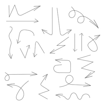 Set of hand drawn arrows vector