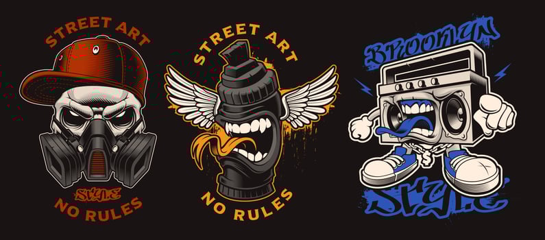 Set of graffiti characters  vector