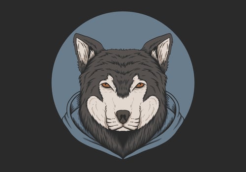 Wolf Hoodie Circle Design vector