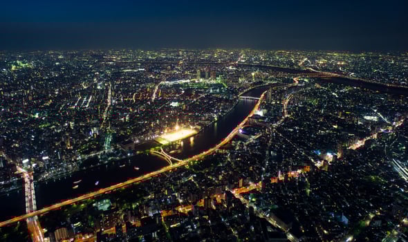 Aerial view of city photo