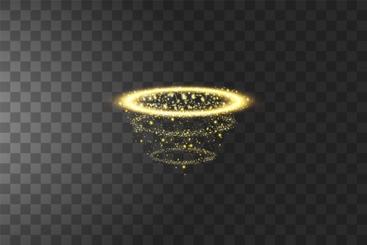 Golden halo angel rings vector