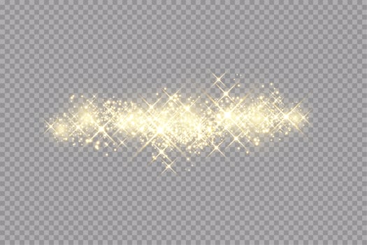 Golden sparks glitter special light effect vector