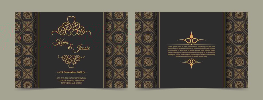 Vintage gold and gray invitation card template vector