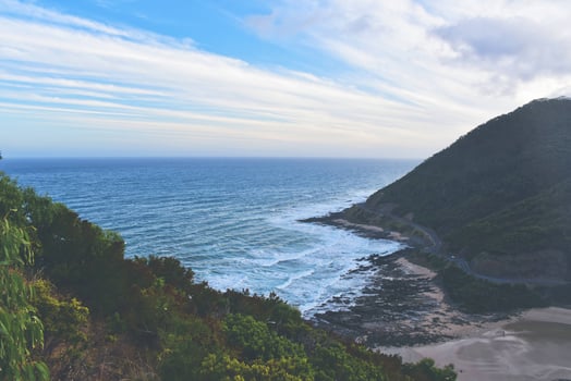 Coastal mountain range photo