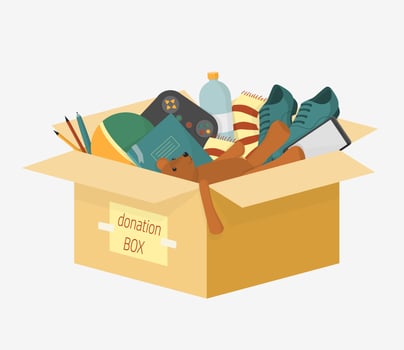 Cartoon donation box vector