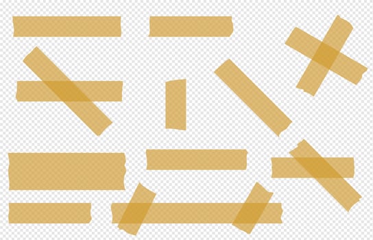 Translucent brown adhesive tape set vector