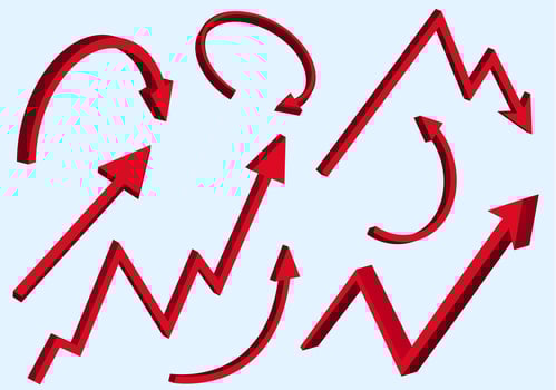Graphic Red Arrows Set  vector