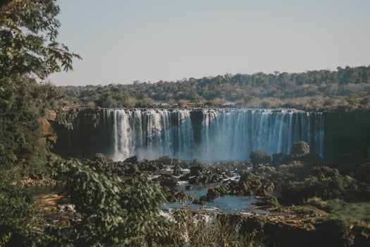 Wide angle photo of waterfall
