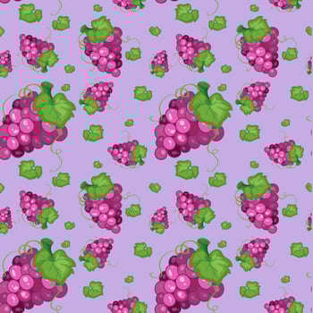 Seamless background design with purple grapes vector