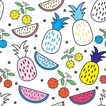 Tropical fruit seamless pattern vector