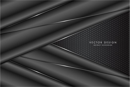 Metallic dark gray angled panels over gray grate texture vector