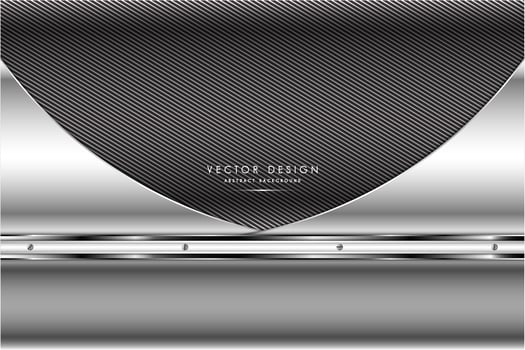 Metallic gray and silver carbon fiber design vector