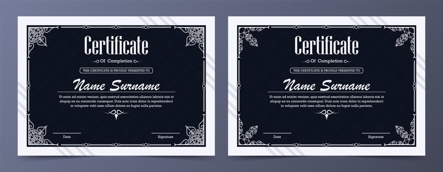 Professional Certificate Set vector