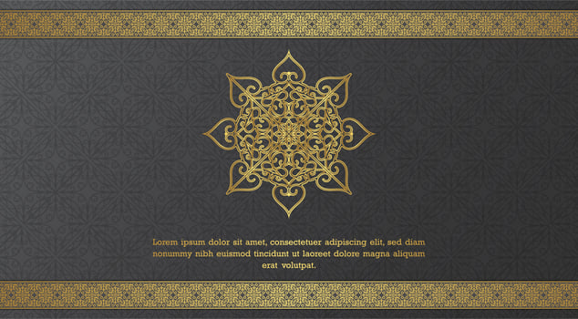 Elegant ornamental shape and border greeting card template  vector