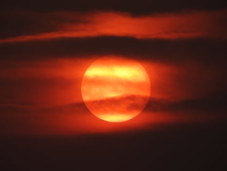 Sun with cloud coverage photo