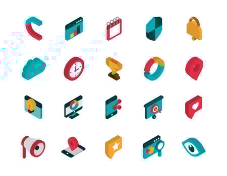 Assorted marketing icons vector
