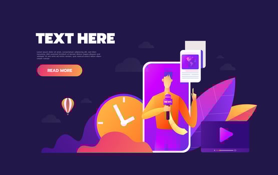 Mobile news app concept vector