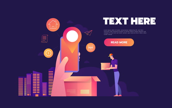 Online shopping on internet using mobile smartphone vector