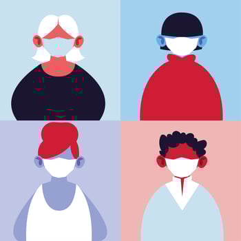 People wearing medical masks vector