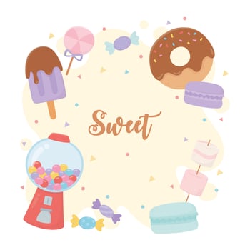 Collection of candies and sweets vector